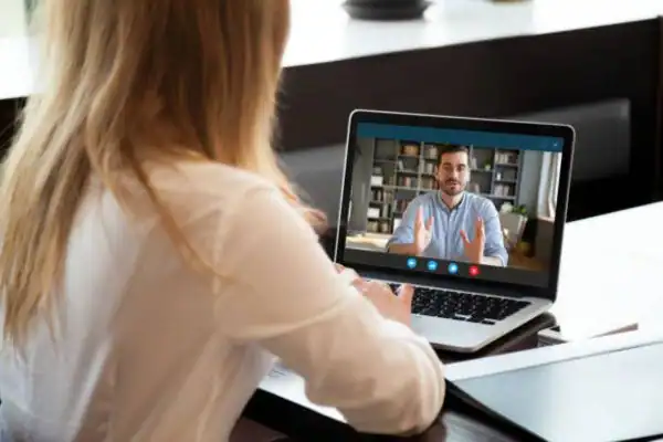 image of woman attending online mediation Gloucestershire speak to our team today!